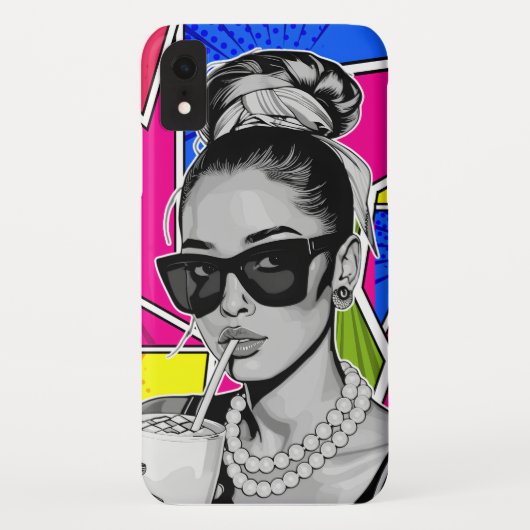 Coques Case-Mate iPhone Pop Art Retrô Mulher Fashion Preto e Branco (Dos)