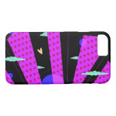 Coques Case-Mate iPhone Pop Art Skyline Clair violet rose étoiles (Dos (Horizontal))