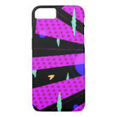 Coques Case-Mate iPhone Pop Art Skyline Clair violet rose étoiles (Dos)