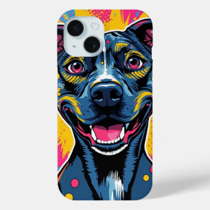 Coque Pour iPhone 15 Pop Art Smile - Le pouvoir d'un chien heureux