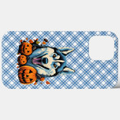 Coques Case-Mate iPhone Pop Art Smilling Husky Chien avec Halloween Citrou (Verso (horizontal))
