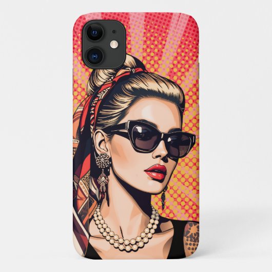 Coques Case-Mate iPhone Pop Art Woman Retro Chic (Dos)
