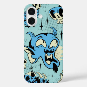 Coques iPhone 16 Pop Cryptique - Crâne rétro et Halloween démon