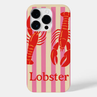 Coque Pour iPhone 14 Pro Pop de homard Gras Crustacés sur les bandes de bon