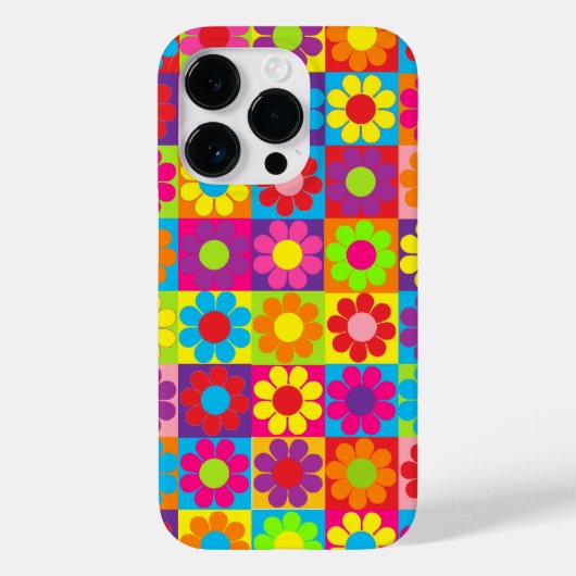 Coques Case-Mate iPhone Pop flower Power Squares (Verso)