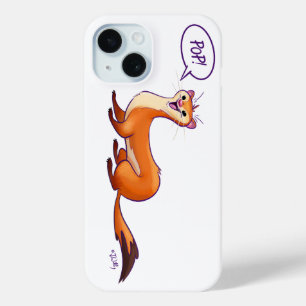 Coque Pour iPhone 15 POP GOÛTE LE WEASEL - BLANC par Jeff Willis Art