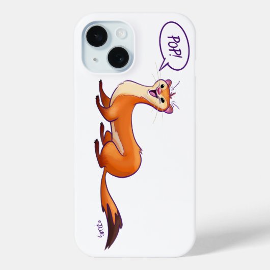 Coques Case-Mate iPhone POP GOÛTE LE WEASEL - BLANC par Jeff Willis Art (Verso)