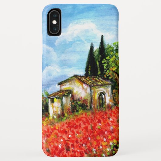 Coques Case-Mate iPhone POPIES EN TOSCANE / Paysage avec champs de fleurs (Dos)