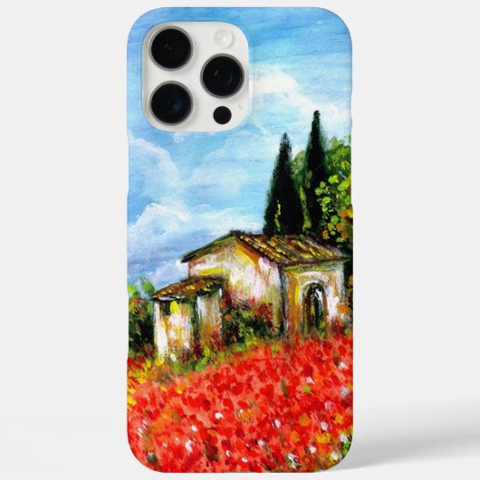 Coques Case-Mate iPhone POPIES EN TOSCANE / Paysage avec champs de fleurs (Verso)