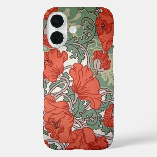 Coques Case-Mate iPhone Poppies Art Nouveau (Verso)