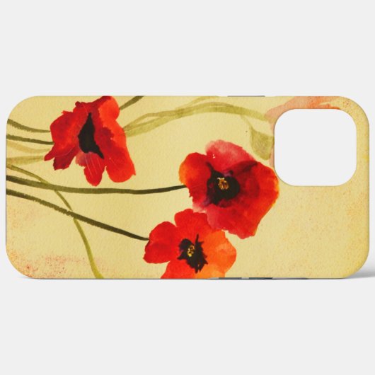 Coques Case-Mate iPhone Poppies d'aquarelle (Verso (horizontal))