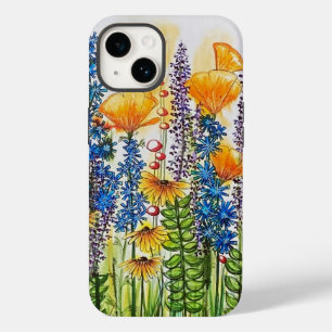 Coque Pour iPhone 14 Poppies et Cornflower