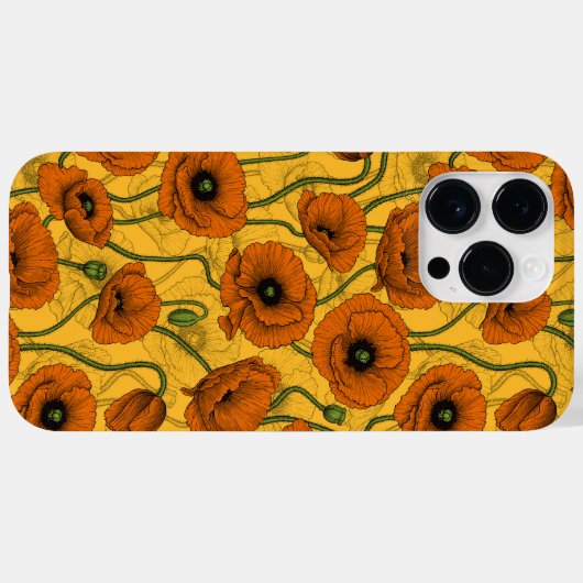 Coques Case-Mate iPhone Poppies orange (Verso (horizontal))