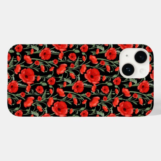 Coques Case-Mate iPhone Poppies rouges (Verso (horizontal))