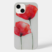 Coques Case-Mate iPhone Poppies rustiques d'aquarelle rouge (Verso)