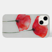 Coques Case-Mate iPhone Poppies rustiques d'aquarelle rouge (Verso (horizontal))
