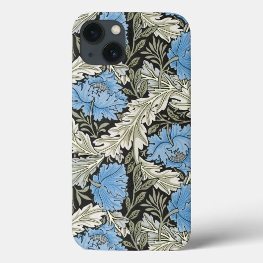 Coques Case-Mate iPhone Poppies sauvages bleues William Morris (Verso)