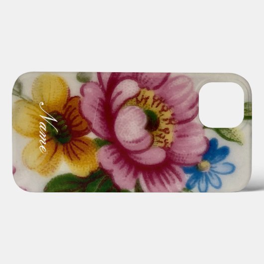 Coques Case-Mate iPhone Porcelaine Inspiré Floral (Verso (horizontal))