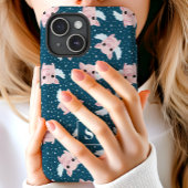 Coques Case-Mate iPhone Porcs Volants Célestes Étoilés Monogrammés