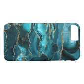 Coques Case-Mate iPhone Porte de Parties scintillant Turquoise bleue et or (Dos (Horizontal))