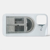 COQUES Case-Mate iPhone PORTE EN BOIS GRIS FERMÉE SOUS LA LUMIÈRE NOIRE (Verso (horizontal))