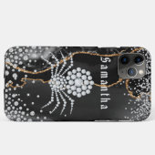 Coques Case-Mate iPhone Porte noire avec accents or et diamant (Dos (Horizontal))