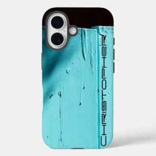 Coques iPhone 16 Porte Turquoise de Southwest Art, Nom personnalis