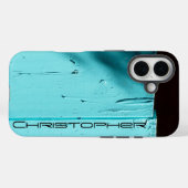 Coques Case-Mate iPhone Porte Turquoise de Southwest Art, Nom personnalisé (Verso (horizontal))