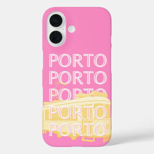 Coques Case-Mate iPhone Porto Travel Art, Portugal, Rose (Verso)