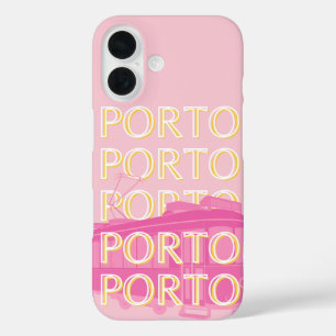 Coques iPhone 16 Porto Travel Art, Portugal, Rose, Preppy