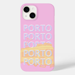 Coque Pour iPhone 14 Porto Travel Art, Portugal Travel Art, Preppy Pink