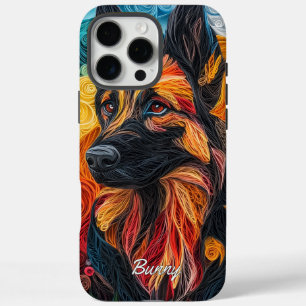 Coques iPhone 16 Pro Max Portraid berger allemand coloré