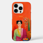 Coques Case-Mate iPhone Portrait à la mode Abstrait Orange Frida Kahlo (Verso)