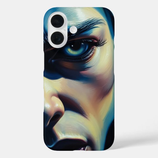 Coques Case-Mate iPhone Portrait Abstrait bleu jaune intense Artistique (Verso)