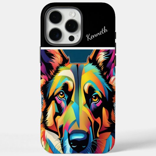 Coques Case-Mate iPhone Portrait berger allemand coloré (Verso)