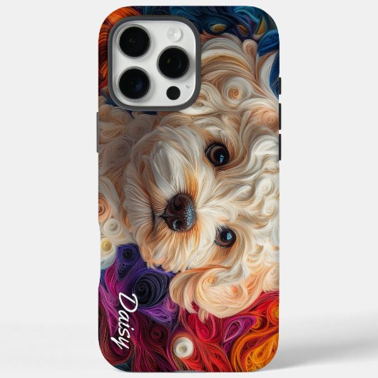Coques Case-Mate iPhone Portrait coloré Bichon Frise (Verso)