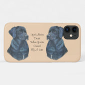Coques Case-Mate iPhone portrait d'animal de compagnie photo black labrado (Dos (Horizontal))