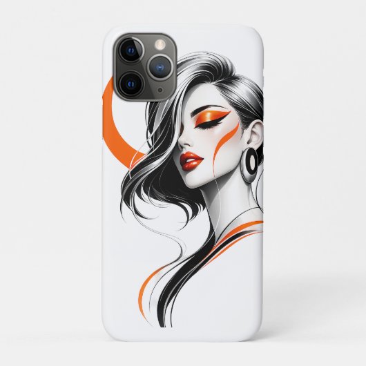 Coques Case-Mate iPhone Portrait d'art de femme moderne de luxe (Dos)