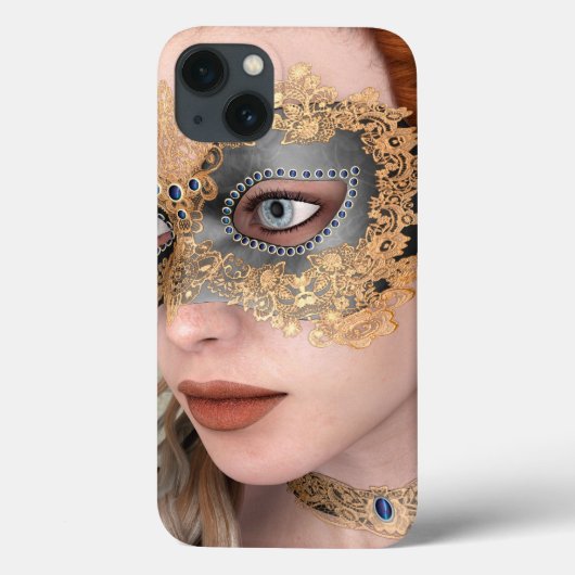 Coques Case-Mate iPhone Portrait d'Art Masqué Vénitien Élégant (Verso)