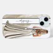 Coques Case-Mate iPhone Portrait de blonde au concours de sable scintillan (Verso (horizontal))