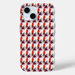 Coque Pour iPhone 15 Portrait de chat - Art Graphique Gras Orange et Vi