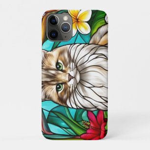 Case-Mate iPhone Case Portrait de chat en vitrail Chat élégant à poils l
