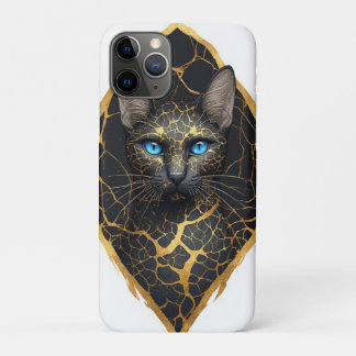 Case-Mate iPhone Case Portrait de chat noir aux yeux bleus et détails do