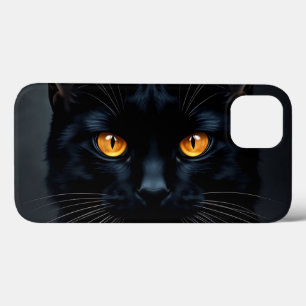 Case-Mate iPhone Case Portrait de chat noir avec yeux jaunes