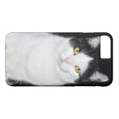 Coques Case-Mate iPhone Portrait de chat noir et blanc (Dos (Horizontal))