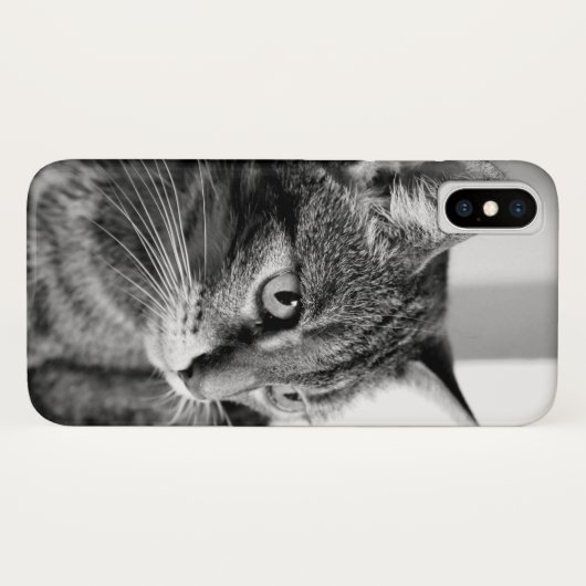 Coques Case-Mate iPhone Portrait de chat - penseur (Dos (Horizontal))