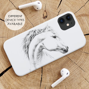Etui iPhone Case-Mate Portrait de cheval Dessin d'art équestre animal