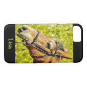 Coques Case-Mate iPhone Portrait de cheval Nom personnalisé (Dos (Horizontal))