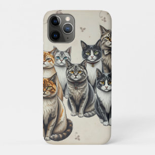 Case-Mate iPhone Case Portrait de famille de chats d'inspiration vintage