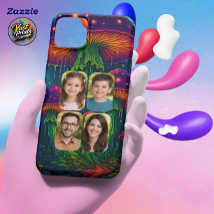 Coques iPhone 16 Portrait de famille en collage de champignons psyc